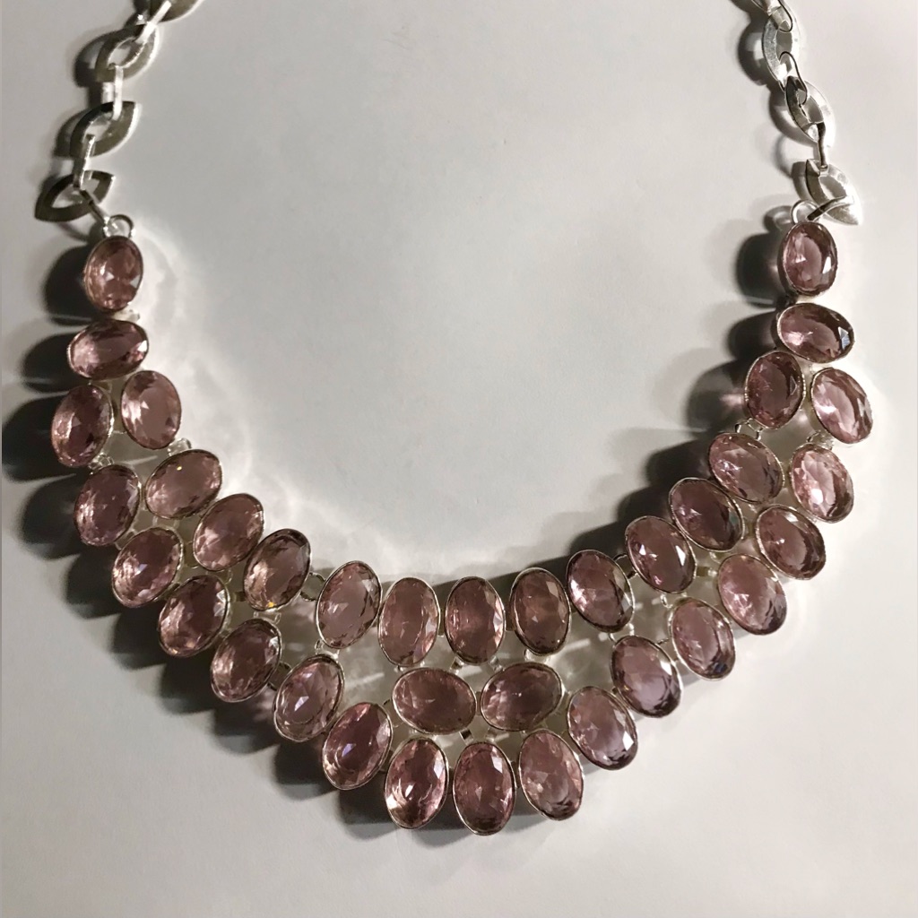 Kunzite Stamped 925 Sterling Silver Necklace 115$